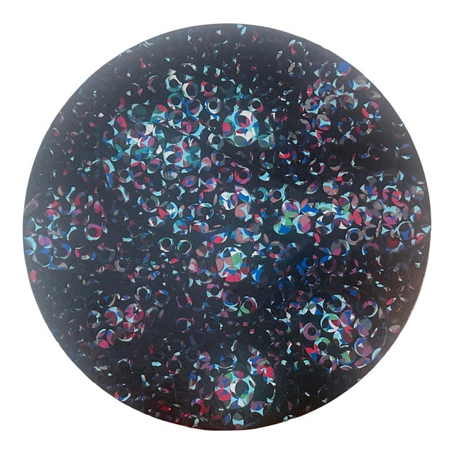 1980s Richard Bové Painting on XL Vinyl "Dance Il" Abstract Pop Art For Sale