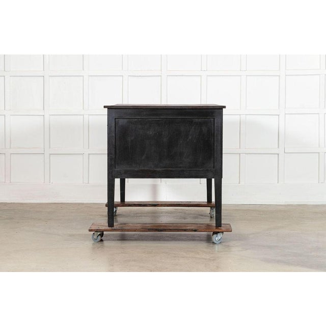 Ebonised English Pine Worktable or Kitchen Island, 19th Century For Sale - Image 6 of 14