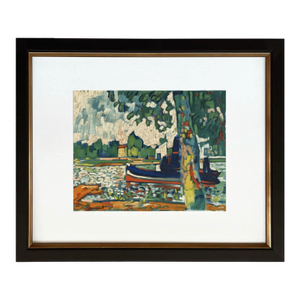 Vlaminck Lithograph Remorqueur Cover 1958 Framed Reproduction