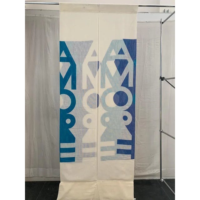 Blue Love Curtain or Graphic by Tovaglia Pino, 1968 For Sale - Image 8 of 12