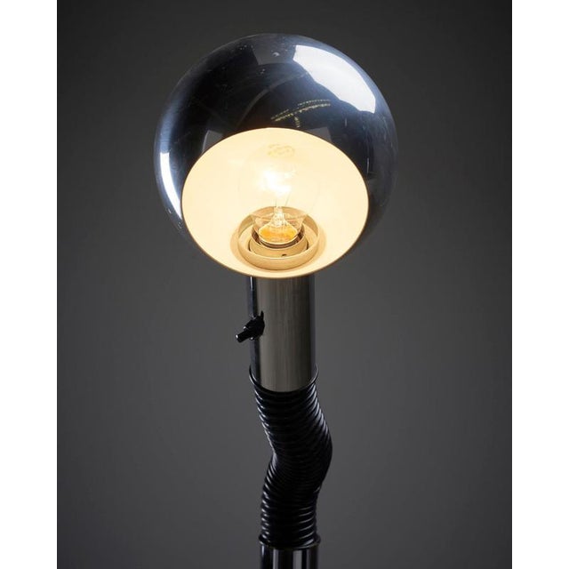 Vintage Chrome and Black Goosenech Sphere Floor Lamp from Cosack, 1960s For Sale - Image 3 of 12