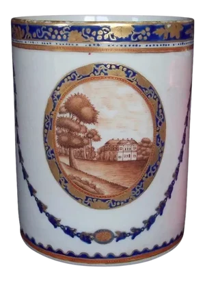 1800 - 1810 Chinese Export Porcelain Tankard Mug for the American Federal Market