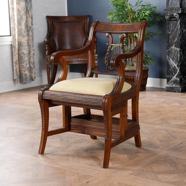 21st Century Mahogany Library Chair For Sale - Image 4 of 12