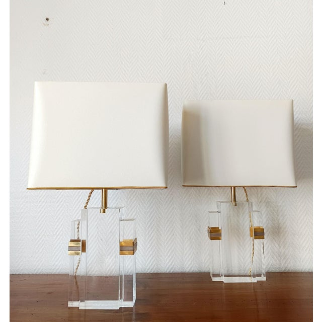 Hollywood Regency Hollywood Regency Acrylic Glass Lamps, 1970s, Set of 2 For Sale - Image 3 of 15