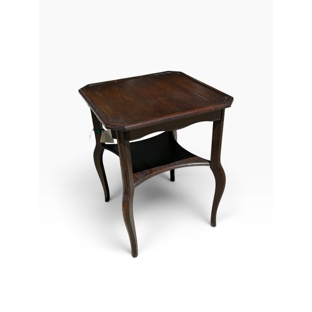 1990s 19c Style Ebonized Italian Walnut Two Tier Side Table or Nightstand For Sale - Image 5 of 7