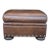 Distressed Tobacco Brown Leather Ottoman W/ Classic English Styling For Sale