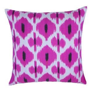 Contemporary Handmade Luxury Pink Silk Throw Pillow With Down Feather Insert
