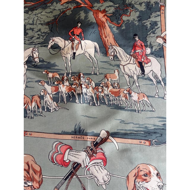 Contemporary Hermès Silk Scarf “Chasse À Courre” 1950 For Sale - Image 3 of 8