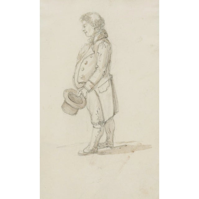 Unknown (19th century): Man with hat, 19th century, Pen drawingTechnique: Washed Pen drawing over Pencil on PaperDate:...