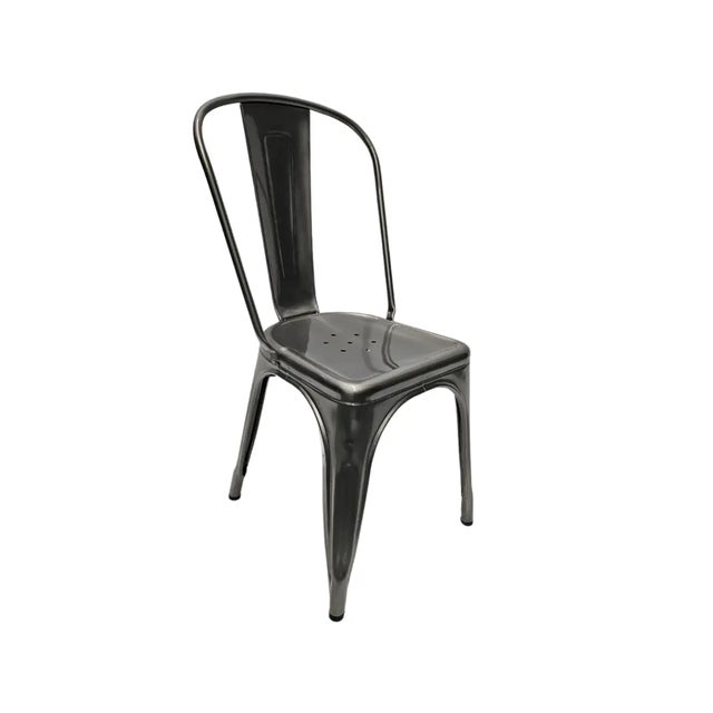 Six authentic Tolix Model A dining chairs designed by Xavier Pauchard in 1934. This iconic French industrial chair offers...