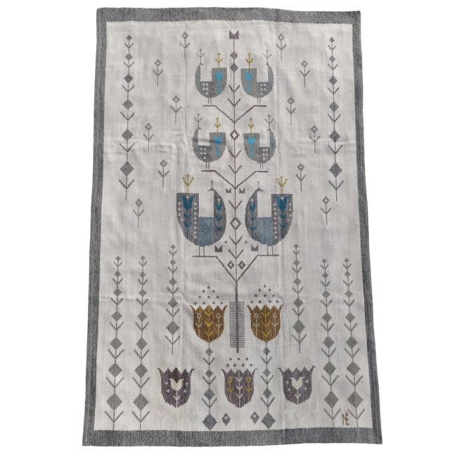 Handwoven Wool Tapestry by Eva Nemeth, 1970s For Sale - Image 9 of 11