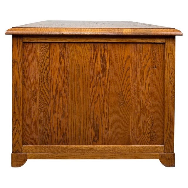 Vintage Low Oak Chest of Drawers For Sale - Image 10 of 11
