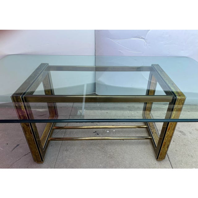 1970s Bernhard Rohne Acid-Etched Brass Dining Set. For Sale - Image 10 of 12