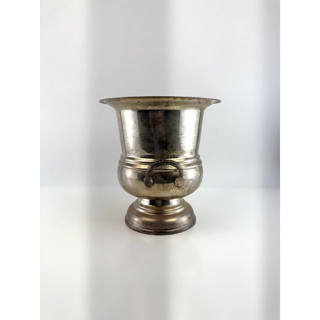 Metal Vintage Silverplate Champagne-Wine Bucket With Dual Handles For Sale - Image 7 of 8