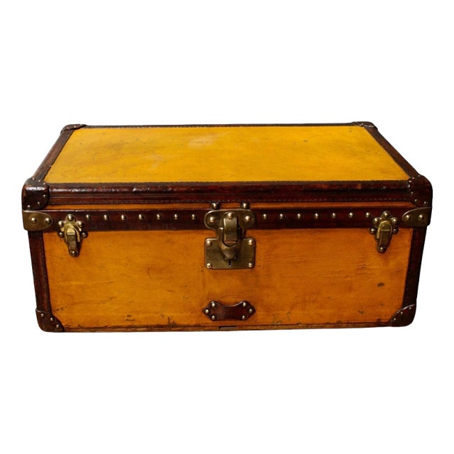 Orange Steamer Trunk from Louis Vuitton, 1910 For Sale