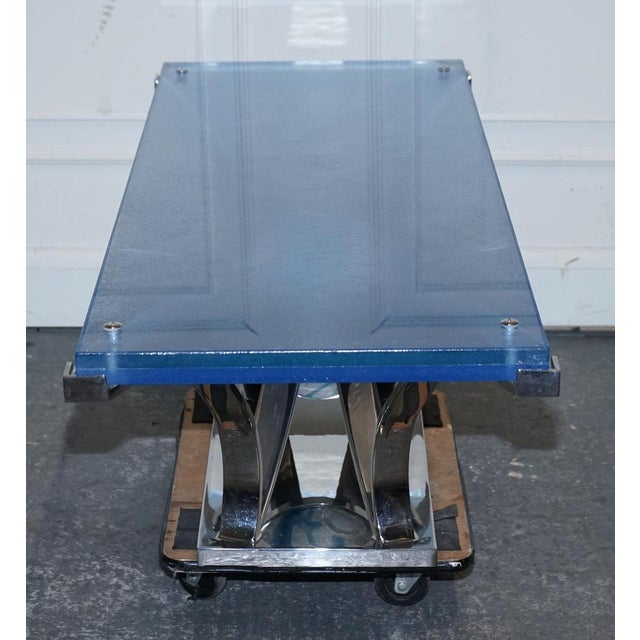 Custom Hand Made Glass Marine Grade Stainless Steel Coffee Table from Soliart For Sale - Image 11 of 18