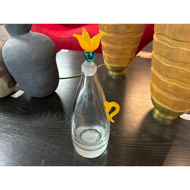 Vintage Glass Alcohol Bottle by Alain Guillot and Frederico Restrepo, 1994 For Sale - Image 4 of 6