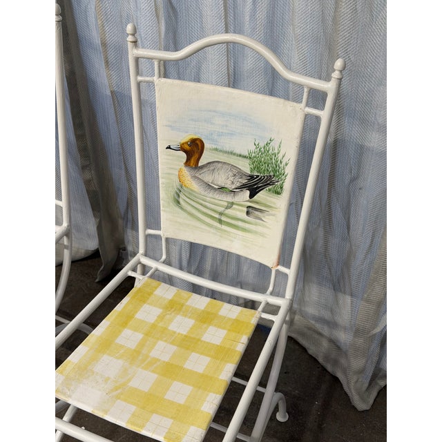 1960s Duck Hand Painted Chairs Set/4 For Sale - Image 5 of 12