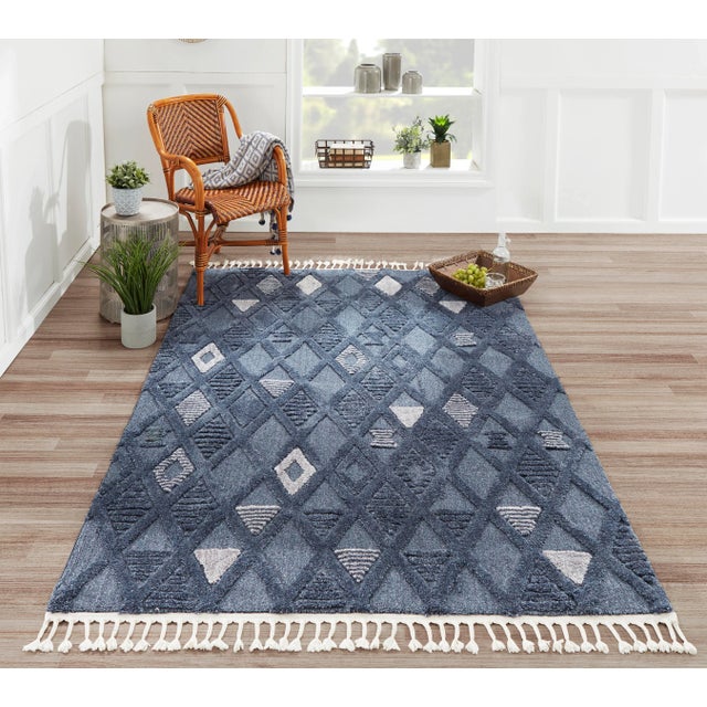 Textile Momeni Odessa Adorjan Denim 2'3" X 8' Runner For Sale - Image 7 of 8