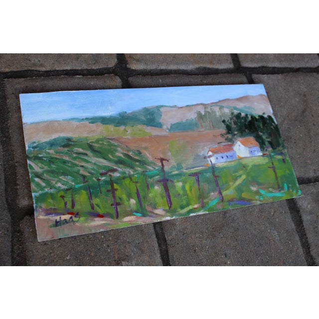Farmhouse Sonoma Vines, Contemporary Plein Air Oil Painting For Sale - Image 3 of 10