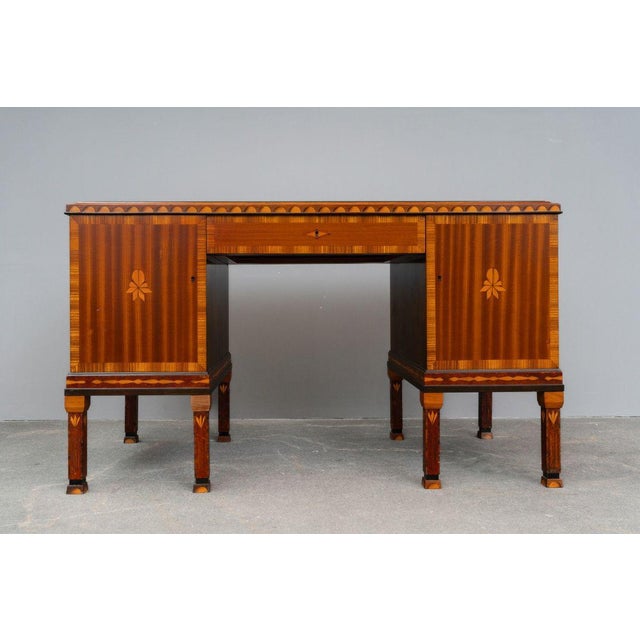 Brown Art Nouveau Desk in Hardwood, Early 20th Century For Sale - Image 8 of 18