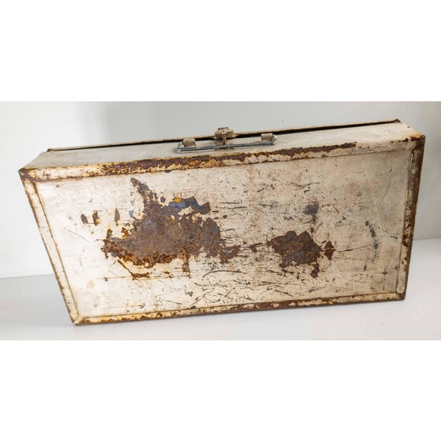 20th Century White Painted Metal First Aid Kit Box With Red Cross For Sale - Image 11 of 11