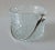 Vintage; Mid-century era French-made glass textured tear drop designed ice bucket with handle. Marked on underside glass...
