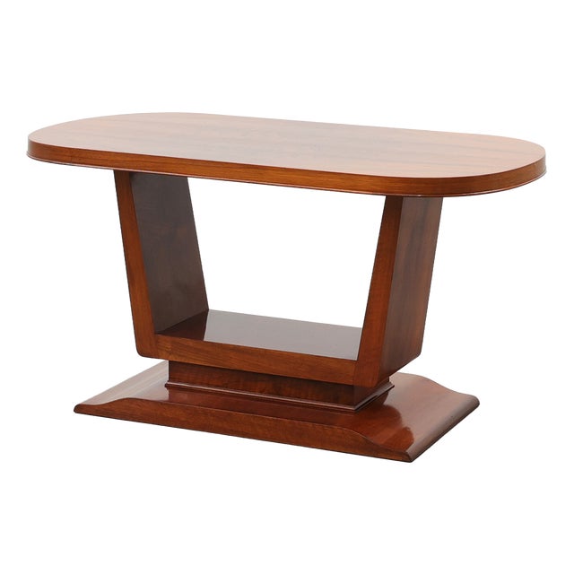Art Deco Walnut Veneer Coffee Table, Belgium, 1920 For Sale