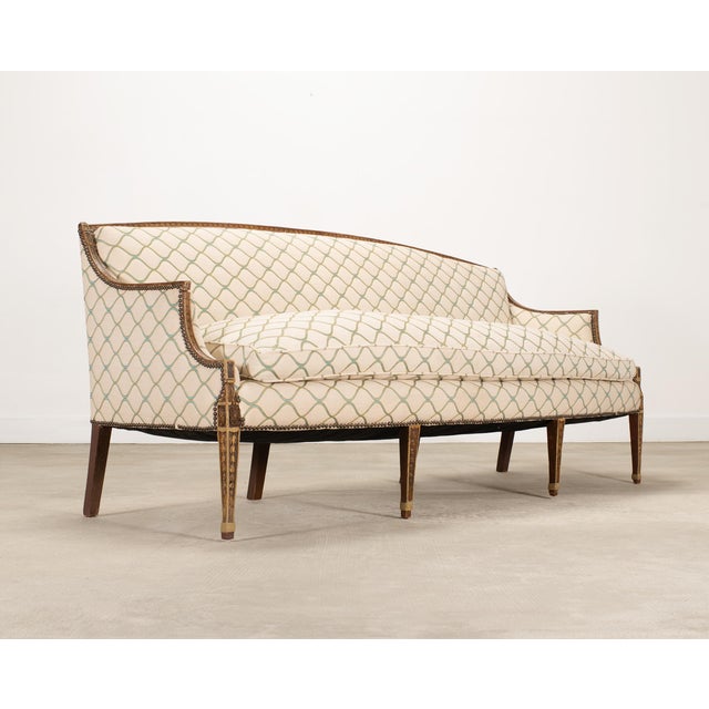 19th Century 19th C. English Georgian Neoclassical Painted Cabriole Sofa For Sale - Image 5 of 18