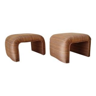 Vladimir Kagan for Directional Style Waterfall Ottomans - a Pair For Sale