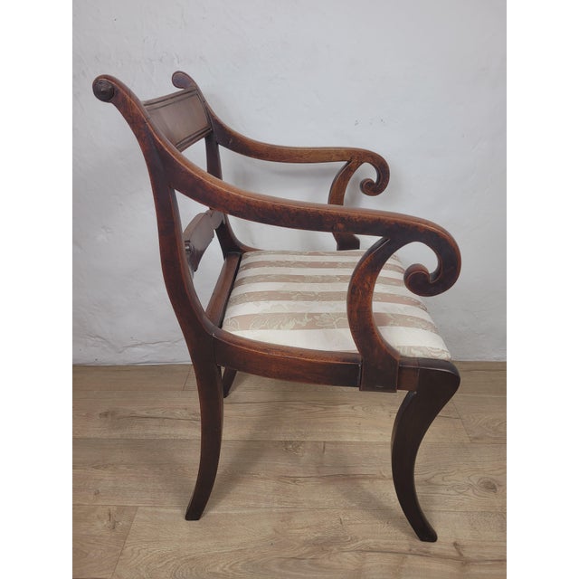 Antique Victorian Upholstered Mahogany Carver Armchair, 1890 For Sale - Image 13 of 18
