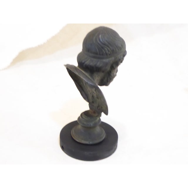 Grand Tour Antique Bronze Bust of Homer For Sale - Image 3 of 3