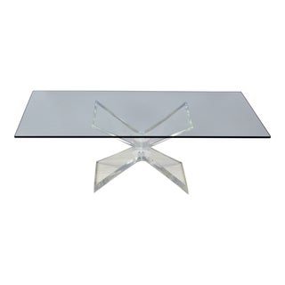 Vintage Butterfly Lucite Coffee Table For Sale