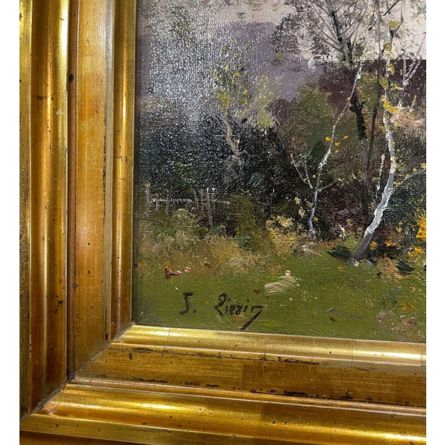 19th C. French River Landscape Painting Signed J. Lievin for E. Galien-Laloue For Sale - Image 9 of 12