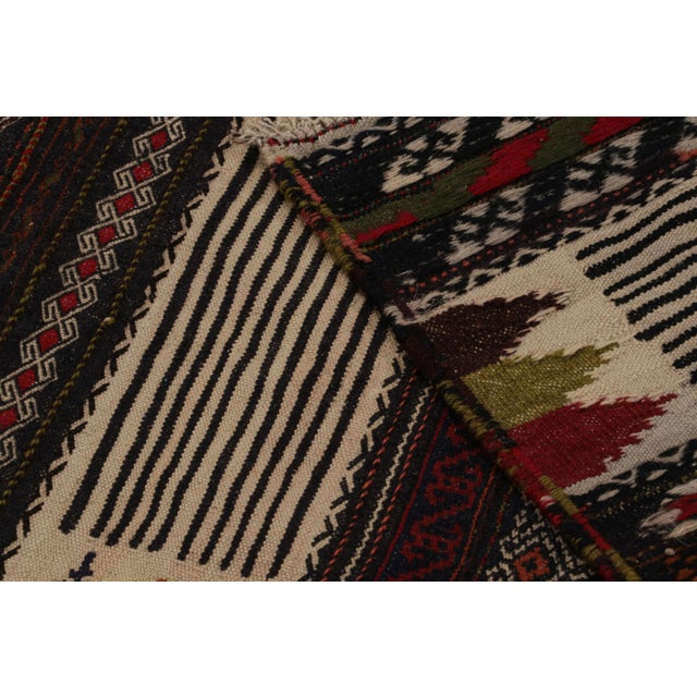Textile Vintage Afghan Tribal Kilim in Brown With Geometric Patterns, From Rug & Kilim For Sale - Image 7 of 7