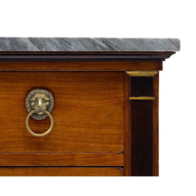 Wood Consulat Early Empire Chest With Gray Sainte-Anne Marble Top For Sale - Image 7 of 9