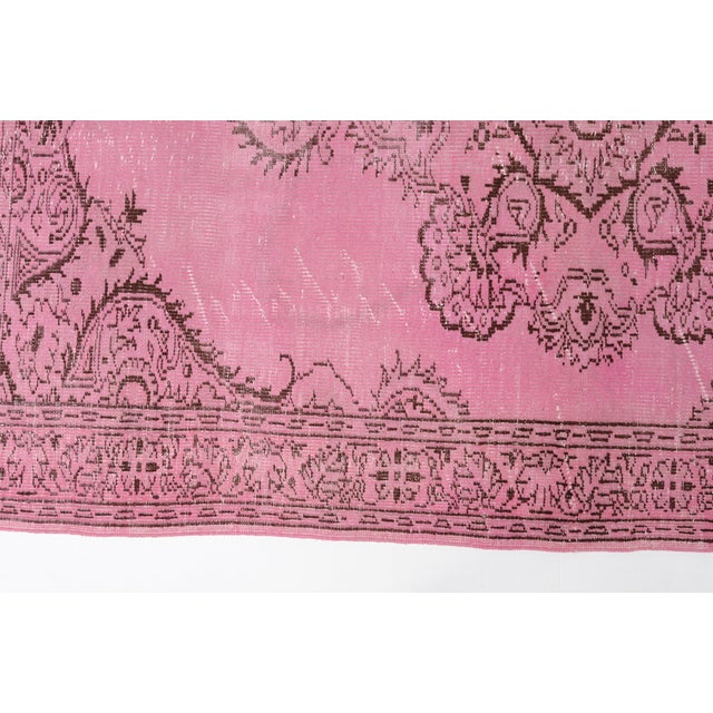Pink Mid 20th Century Pink Anatolian Handmade Carpet For Sale - Image 8 of 10