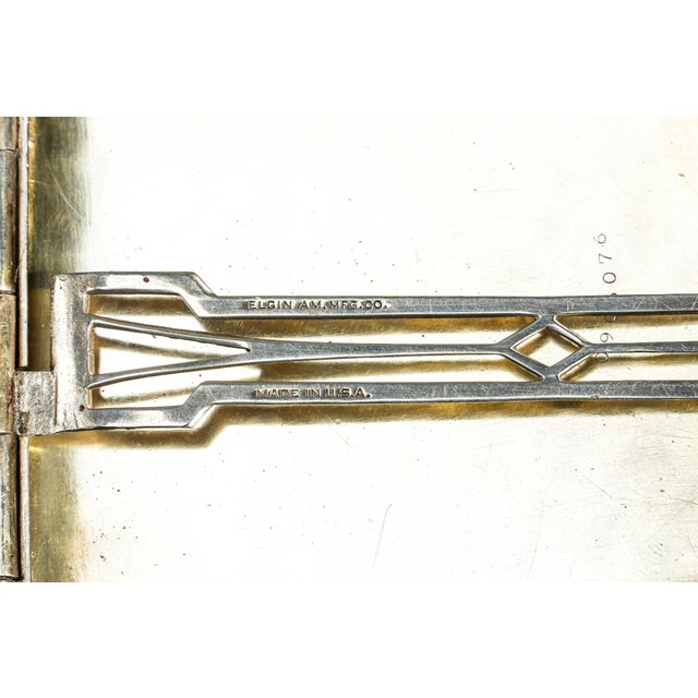 Wonderful Engine Turned Art Deco Antique Sterling Silver 14k Gold Cigarette Card Case For Sale - Image 10 of 16
