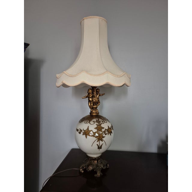 Mid 20th Century Hollywood Regency Cherub Table Lamp For Sale - Image 4 of 7