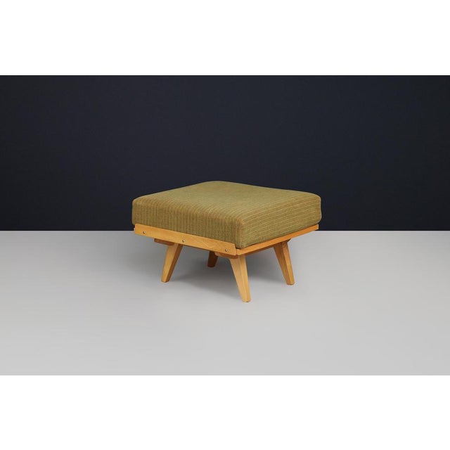 František Jirák for Tatra Nábytok Ottoman in Original Green Upholstery, 1960s This striking mid-century modern ottoman,...