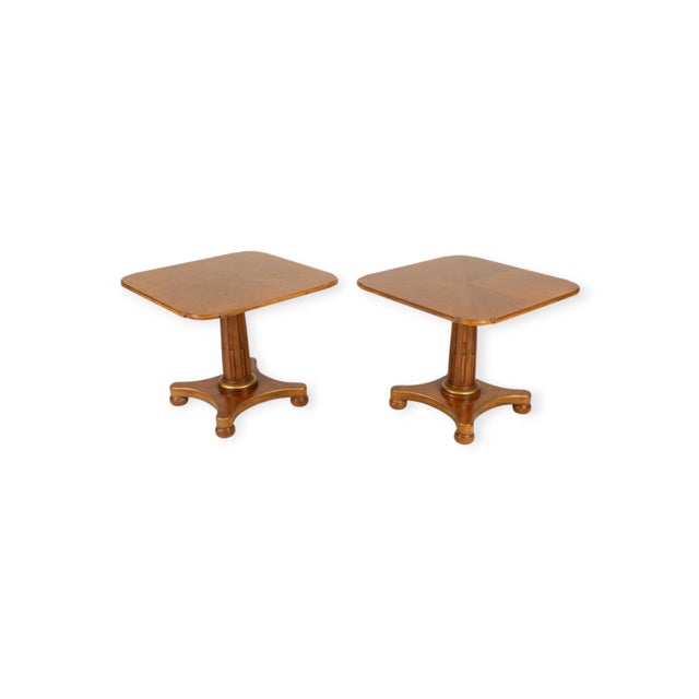 Pair of Vintage Henredon Neoclassical Column Pedestal Side Tables For Sale - Image 11 of 15