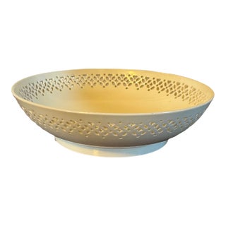 Antique 18th Century English George III Creamware Reticulated Bowl For Sale