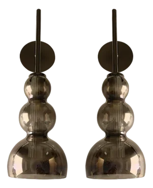 Smoked in Black Nickel Wall Sconces, Set of 2