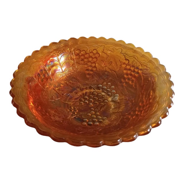 1950s Indiana Glass Marigold Carnival Glass Berry Bowl For Sale