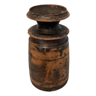 Vintage India Wooden Water Pot For Sale