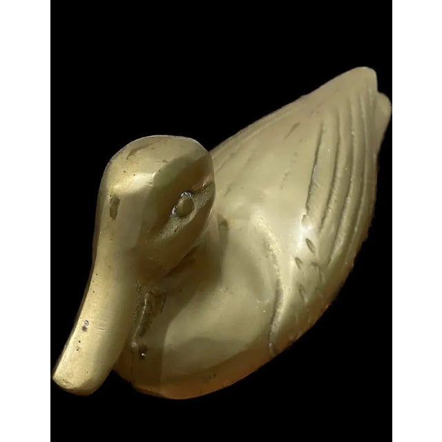 Hollywood Regency Mid Century Brass Duck For Sale - Image 4 of 9