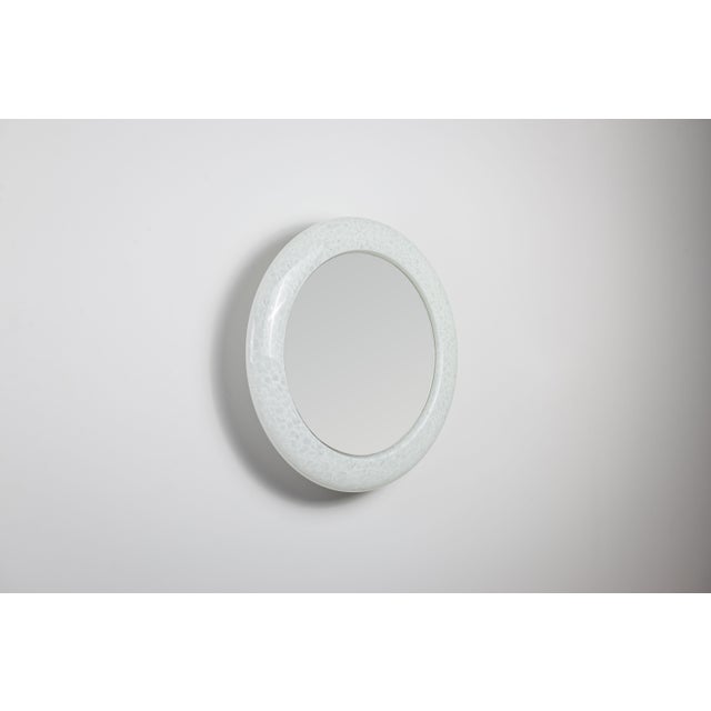 Elevate your space with this striking large round vintage mirror, a true statement piece that blends function with...