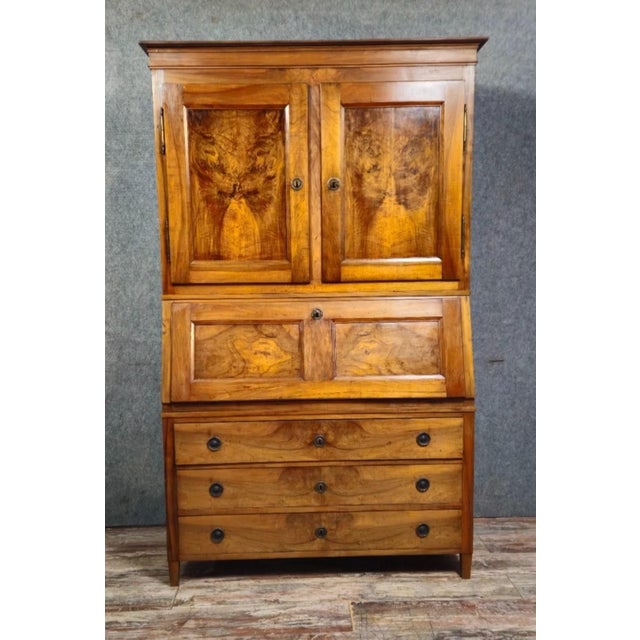 Louis XVI Three-Part Walnut Secretary For Sale - Image 12 of 12