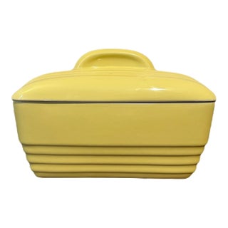 Vintage 1950's Hall Westinghouse Canary Refrigerator Ware Rectangular Baker With lid For Sale