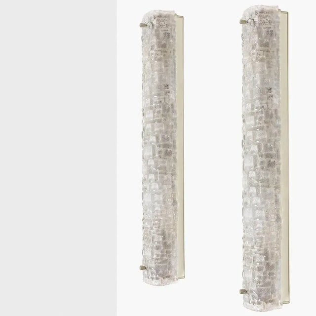 White Clear Bubbled Glass Wall Lights from Hillebrand, 1960s, Set of 2 For Sale - Image 6 of 13